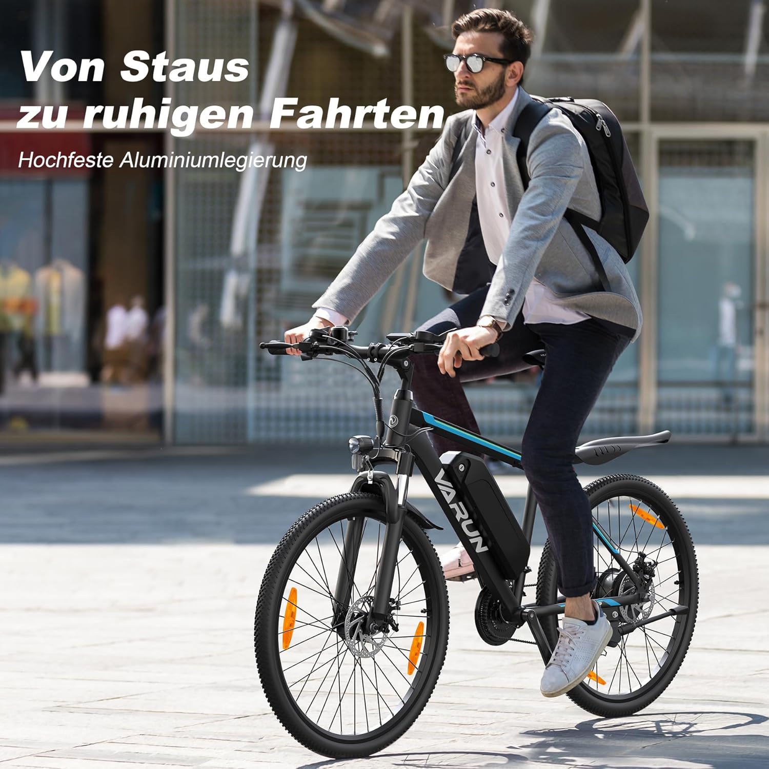VARUN E Bike, 26 Inches/24 Inch E-Bike Men Women with 48 V/36 V Battery, 250 W Motor, Ebike Mountain Bike with 21/1 Gear, 4 Modes, Aluminium Frame, Electric Bicycle for Adults / Teenagers, Range Max – Bild 2