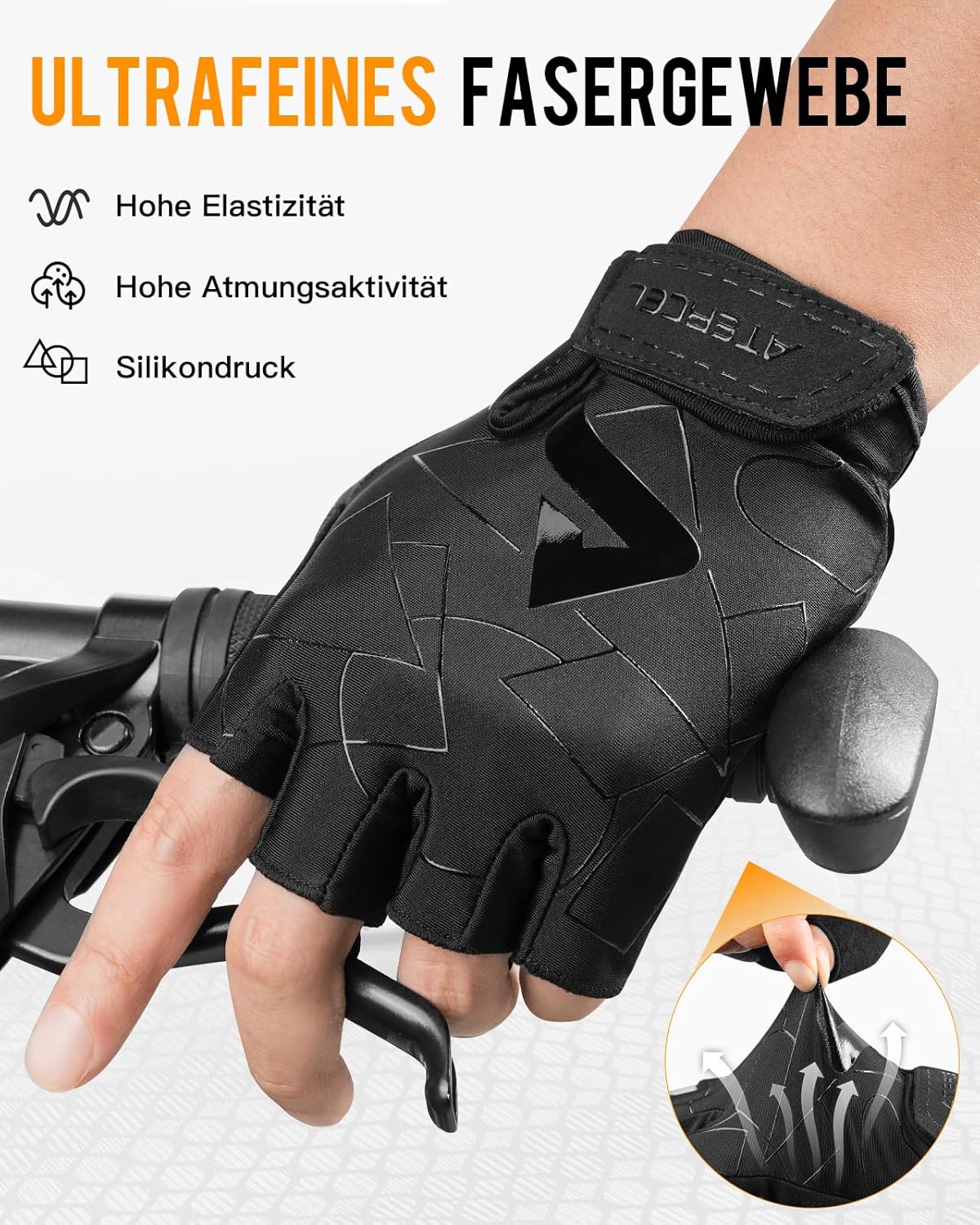 ATERCEL Cycling Gloves Half Finger for Men Women - Cycling Gloves MTB Gloves with SBR Padding for Cycling, MTB, Fitness – Bild 3