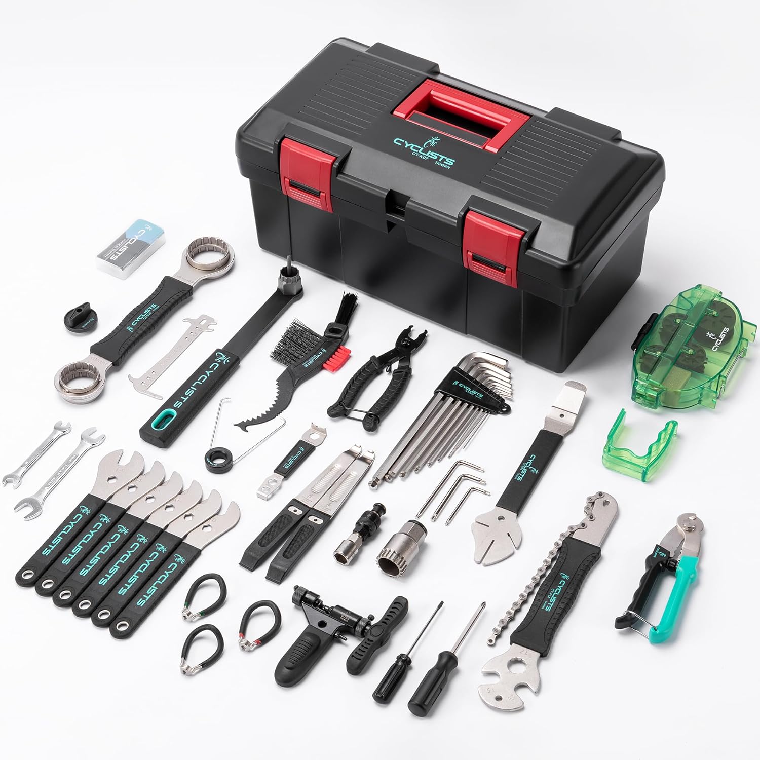cyclists Bicycle Repair Kit, Portable Bicycle Tool Box Bicycle Tool Set for Bicycle Tyre Chain Assembly Repairs Bike Tool Set with Carry Case (35 Pieces)