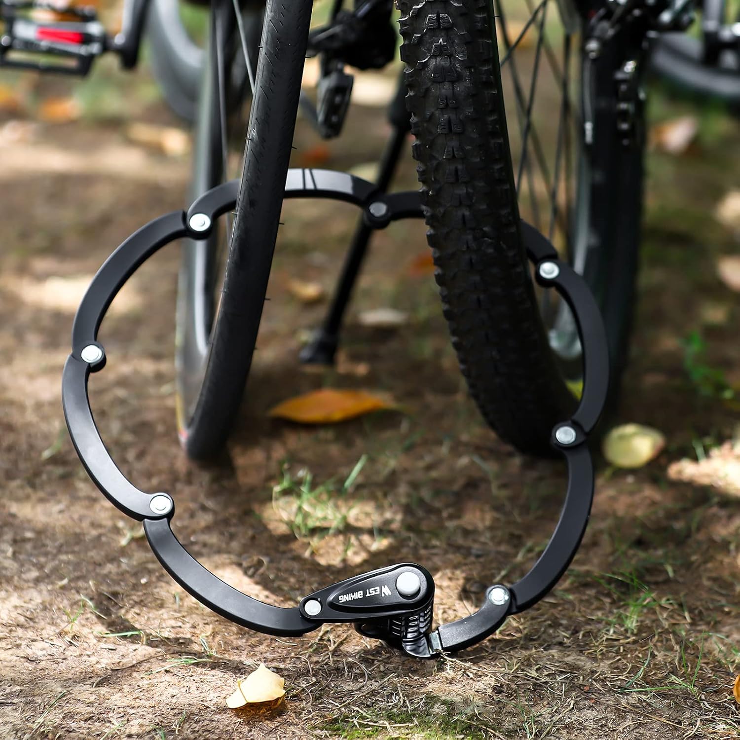 XIQI Bicycle Lock Folding Lock Combination Lock High Security 85 cm Length Bicycle Lock Combination Lock with Bracket High Security Level 10, E Scooter Lock Bicycle Locks for MTB & Road Bike – Bild 8