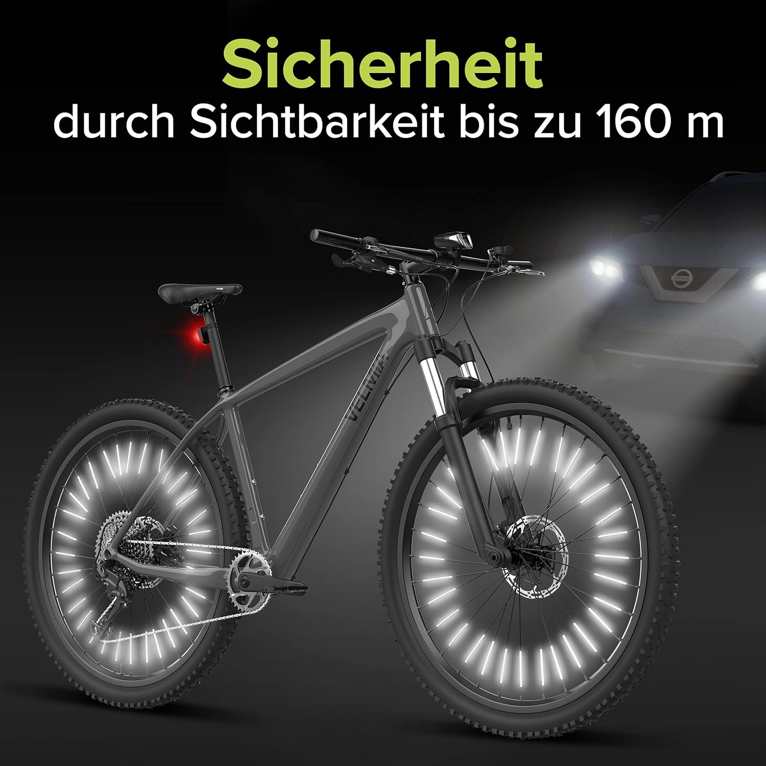 Velmia Spoke Reflectors Set, 36 Pieces, StVZO (German Road Regulation) Approved I 360° Visibility - Easy Assembly - Bicycle Spoke Reflectors - Cat Eyes – Bild 2
