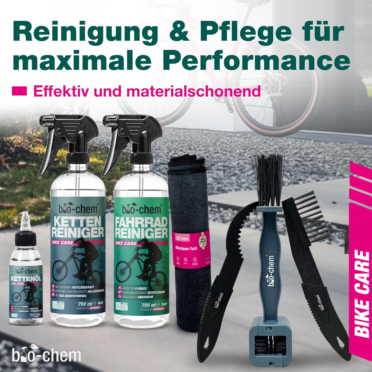 bio-chem Bicycle Cleaning Set Professional 7-Piece - Bicycle Cleaner, Chain Cleaner Bicycle Chain & Chain Oil Bicycle - Premium Bicycle Care Set & Bicycle Cleaner Set for E-Bike, Road Bike & MTB – Bild 2