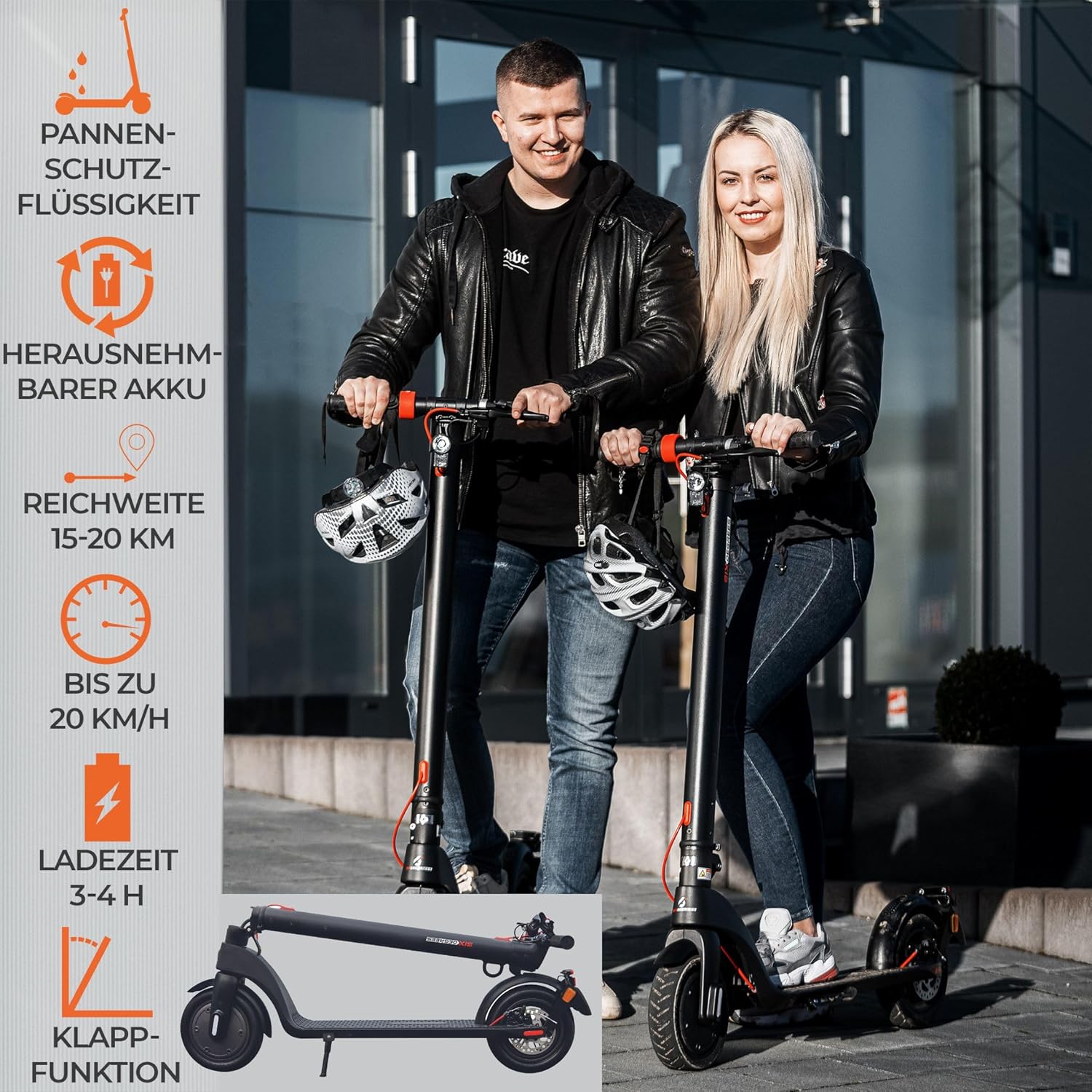 Electric Scooter E 7 - E Scooter with Road Approval ABE - Removable Lithium-Ion Battery 15 - 20 km Range 20 km/h, Black – Bild 9