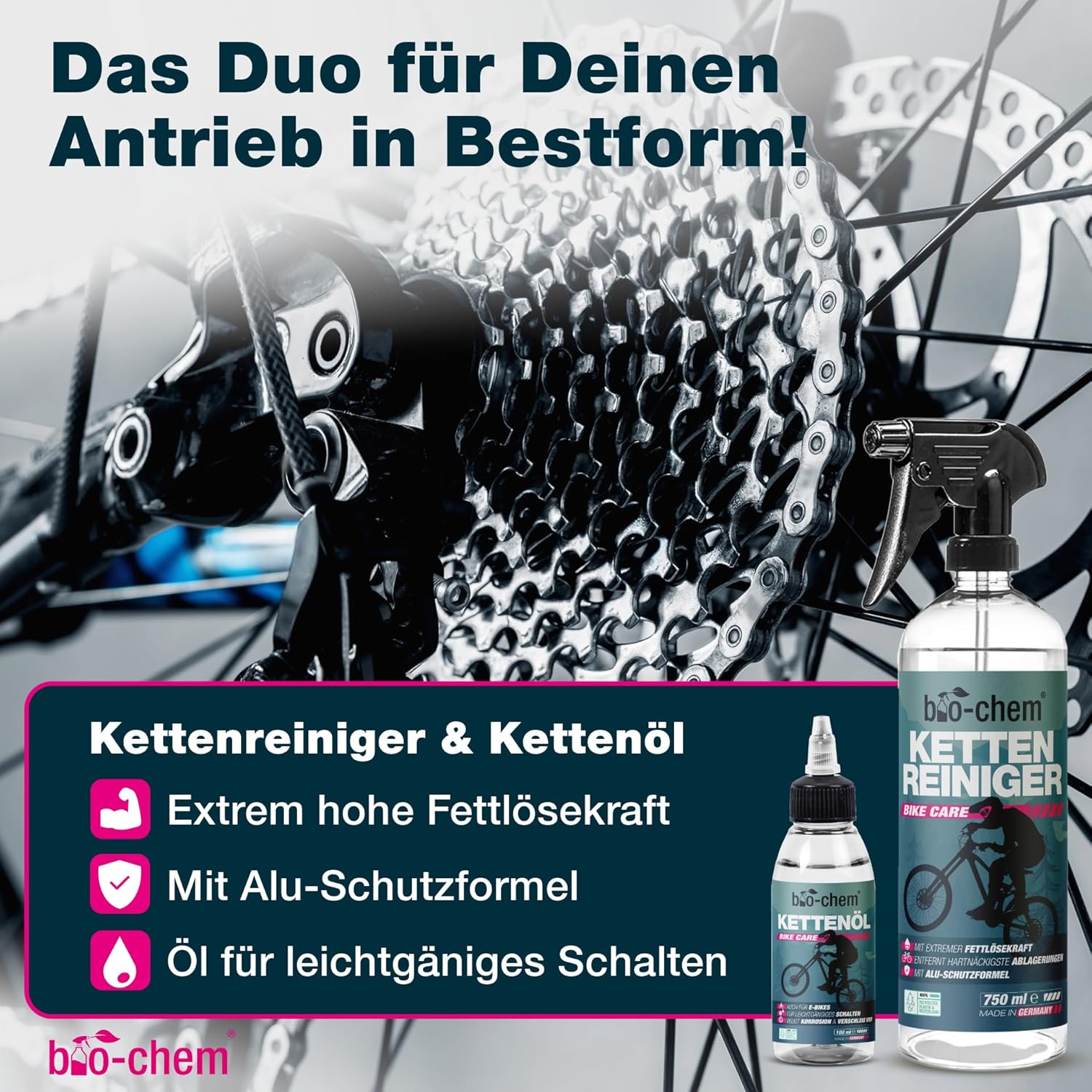 bio-chem Bicycle Cleaning Set Professional 7-Piece - Bicycle Cleaner, Chain Cleaner Bicycle Chain & Chain Oil Bicycle - Premium Bicycle Care Set & Bicycle Cleaner Set for E-Bike, Road Bike & MTB – Bild 4