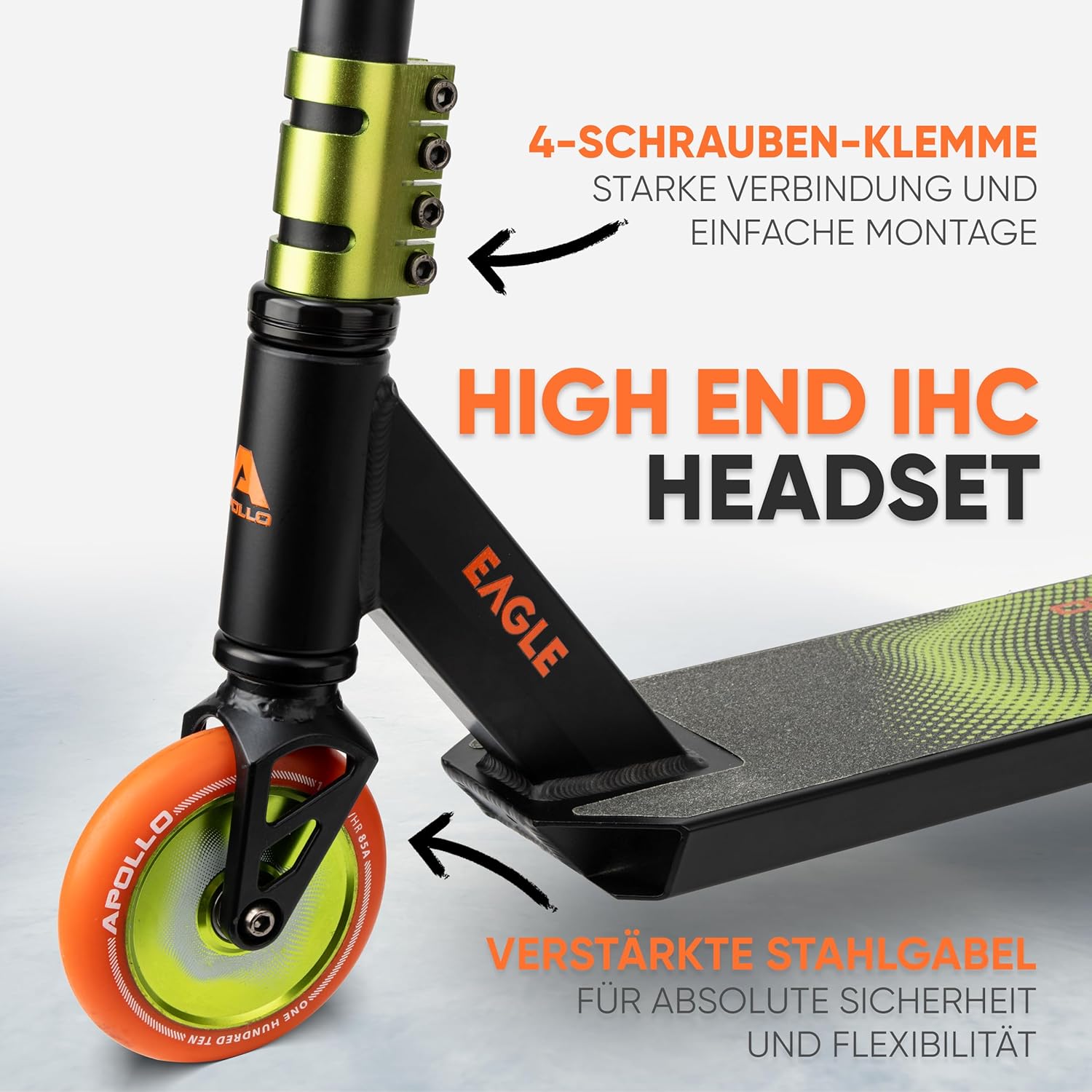 Apollo Stunt Scooter - Eagle, Anodised Professional Stunt Scooter, Children's Scooter with ABEC 9 Bearings, 110 mm Wheels, Stunt Scooter Also for Teens and Adults, Trick Scooter – Bild 2
