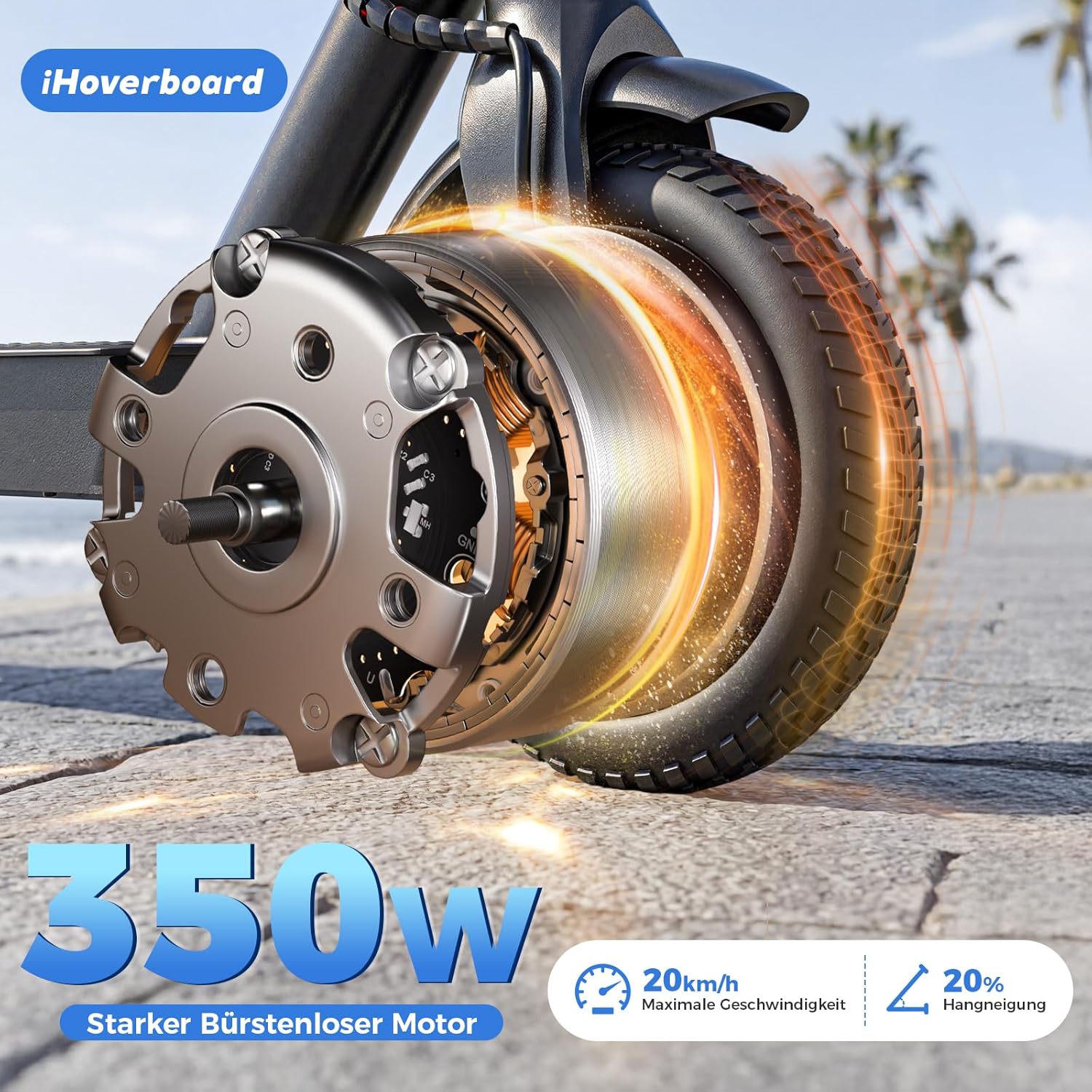 E Scooter with Road Approval | Max 30 km Range, ABE Electric Scooter 350 W Motor, 20 km/h, LED, Dual Brake System Load up to 120 kg, Electric Scooter Lightweight, Compact & Stable for Commuters – Bild 4