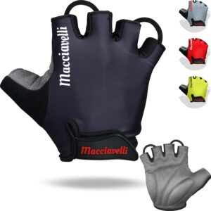 MACCIAVELLI Cycling Gloves Men Women – Half Finger MTB Cycling Gloves – Summer Cycling Gloves for Mountain Bike, Road Bike & Downhill