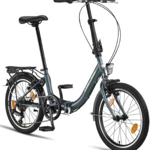 Chillaxx Bike Urban 20 Inch Folding Bike, Folding Bike, Shimano 6 Speed Gears, LED Battery Light, Quick Fold System, Folding Bicycle