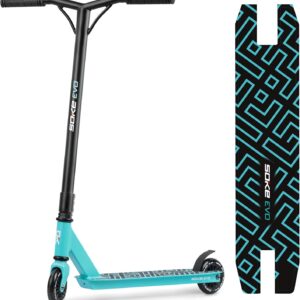 SOKE Evo Stunt Scooter für Extreme Skateparkfahrten – ABEC-9 Carbonlager aus verchromtem Stahl – PU-Räder 88A – Y-Bar-Lenker mit TPR-Griffen – Aluminium-Deck