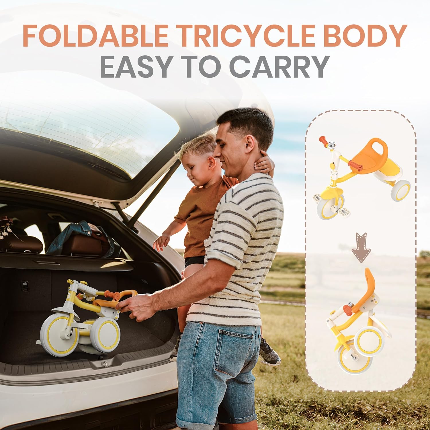 besrey Toddler Tricycle with Bell, Kids Tricycle Age 2 Years to 5 Years, Kids Tricycles, Toddler Bicycles for 2-3 Years, Toddler Tricycles for 2-4 Years, Yellow – Bild 8