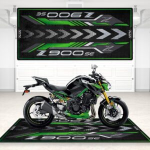MPM Motorcycle Mat for Z900 SE Washable Non-Slip Oil and Water Resistant for Use in Garage, Showroom and Workshop | Size 2: 102 x 47/260 x 120 cm
