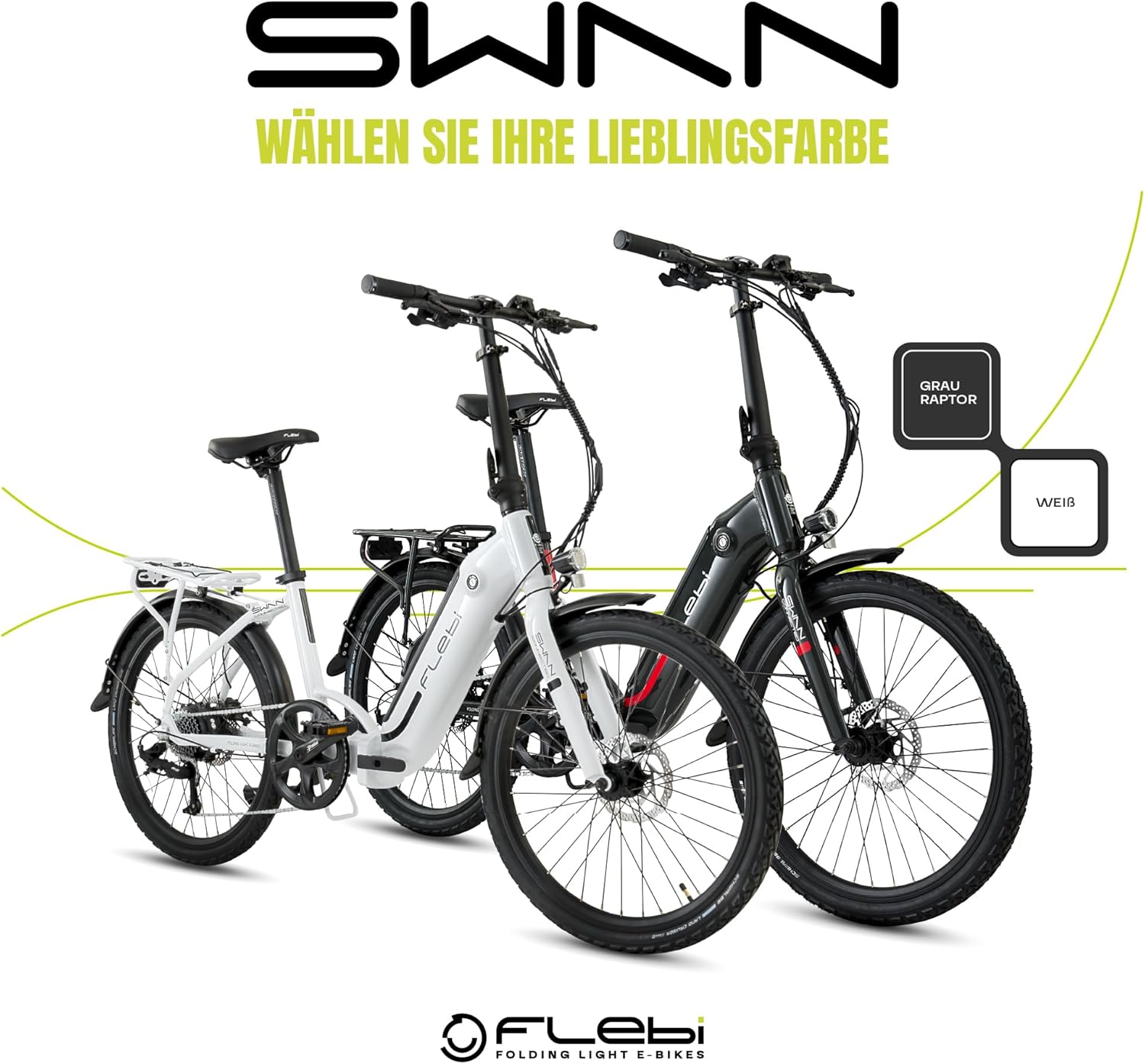 Flebi Swan Electric Bicycle Foldable 24 Inches | Range 70 km | Removable Battery 10.4 Ah / 374 Wh | 7 Gears | Unisex E-Bike for Adults and Teenagers Compact and Lightweight for Men and Women – Bild 5
