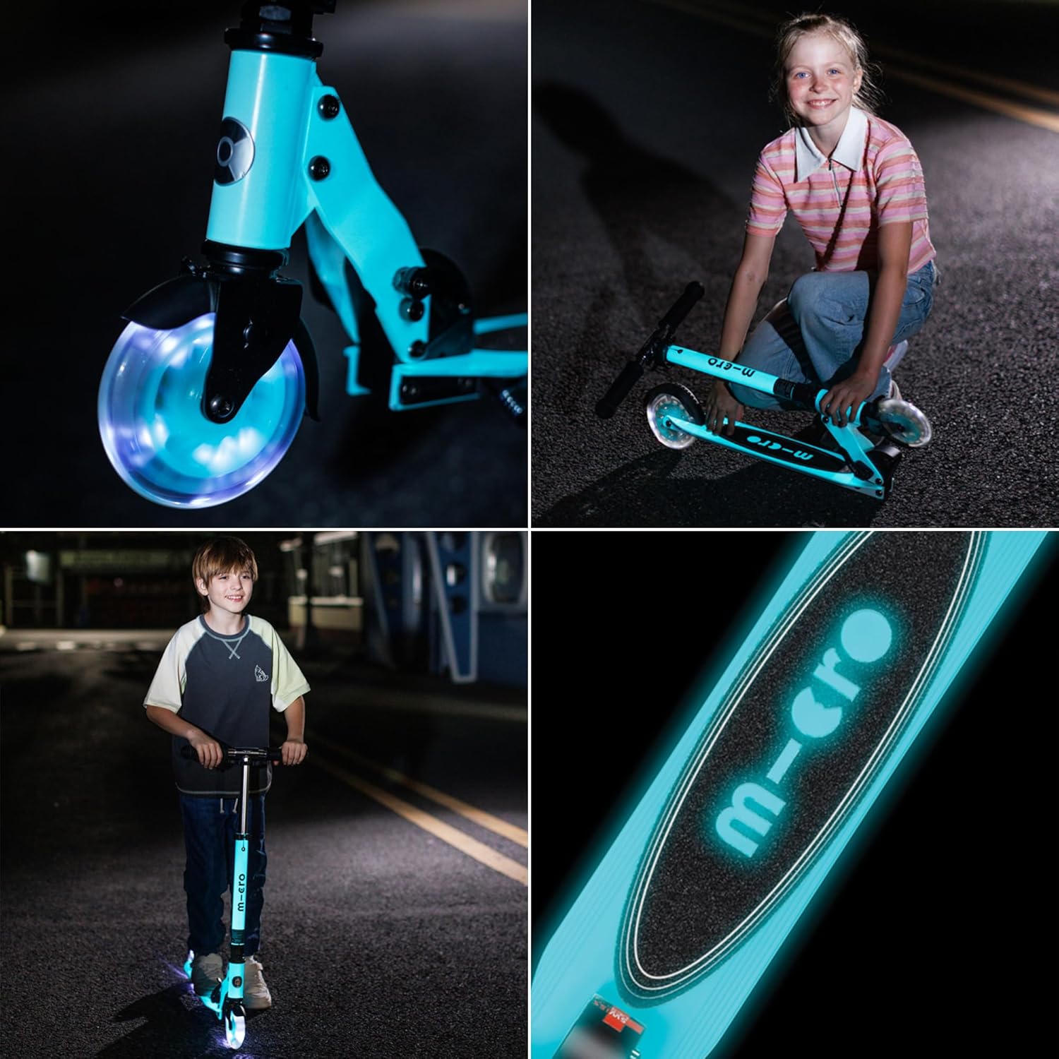 micro™ Sprite LED Children's Scooter | The Original | Children's City Scooter with LED Wheels | Foldable and Height Adjustable | From 5 Years | Scooter with Safety Vest – Bild 4
