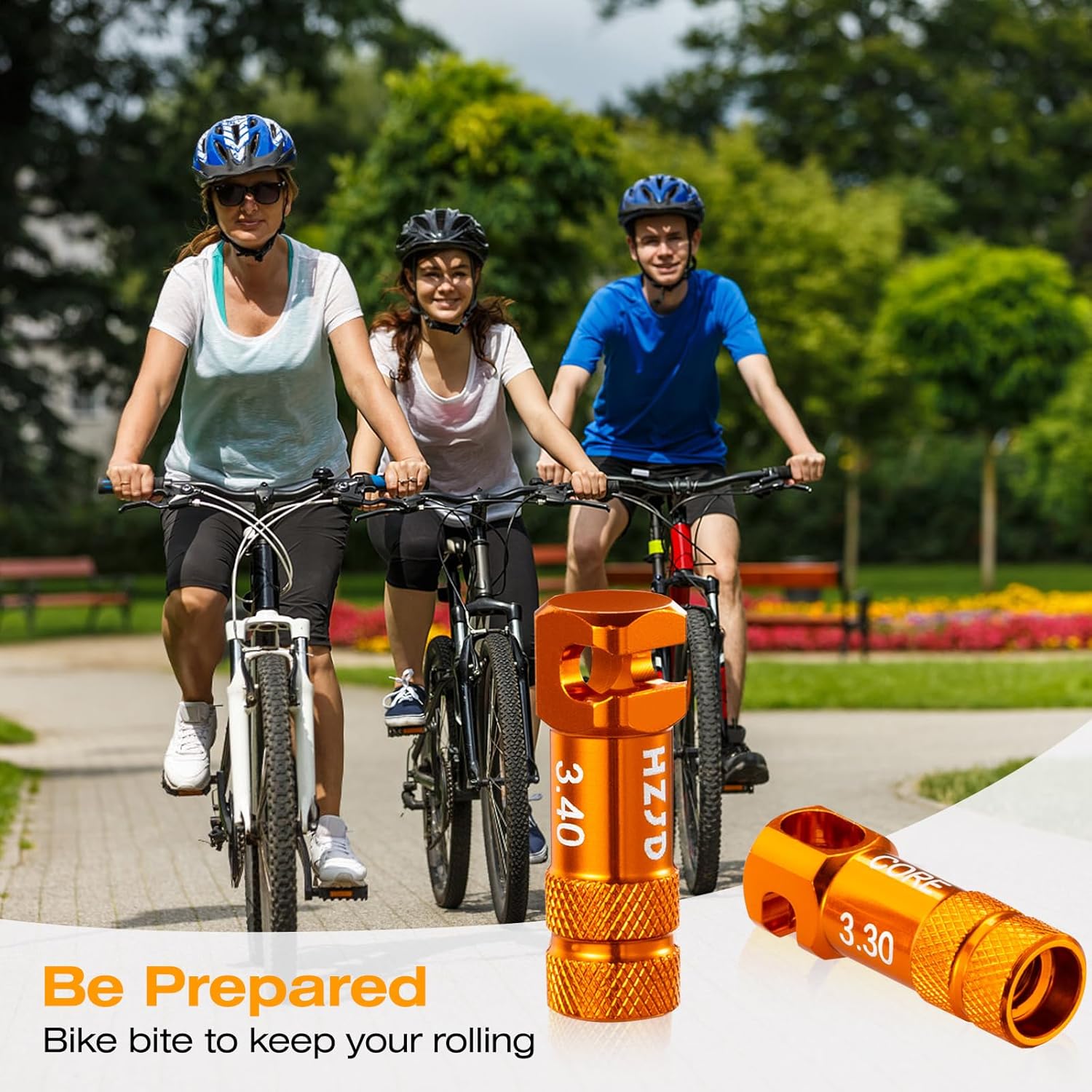 HZJD Bicycle Presta Valve Caps, Orange, Integrated Core Spoke Removal Tool (Pack of 2) – Bild 6