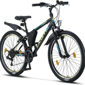Licorne Bike Guide Premium Mountain Bike in 20, 24, 26 Inches Bicycle for Girls, Boys, Men and Women, 21 Speed Gear (for 20 Inches, 18 Gears)
