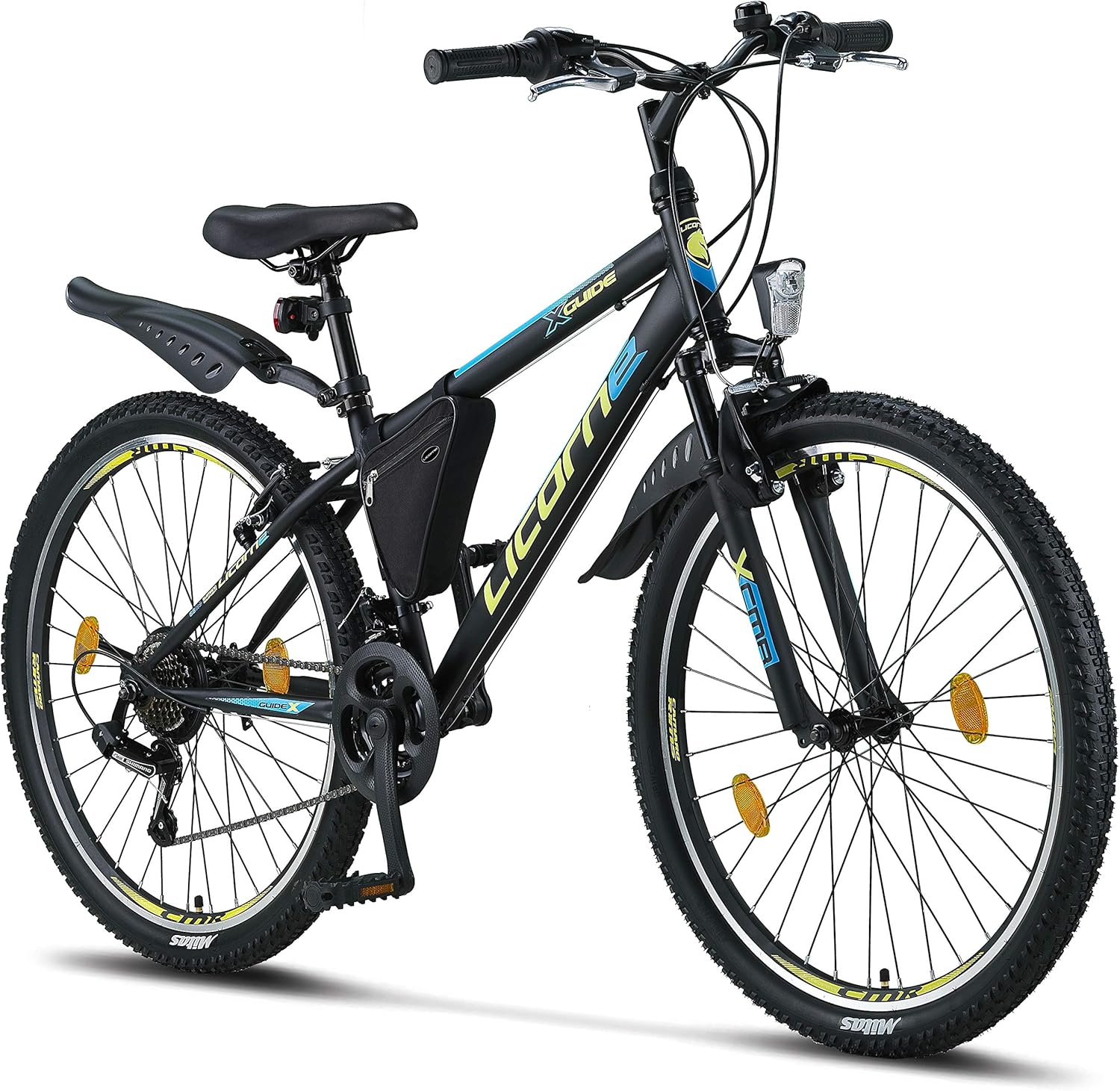 Licorne Bike Guide Premium Mountain Bike in 20, 24, 26 Inches Bicycle for Girls, Boys, Men and Women, 21 Speed Gear (for 20 Inches, 18 Gears)
