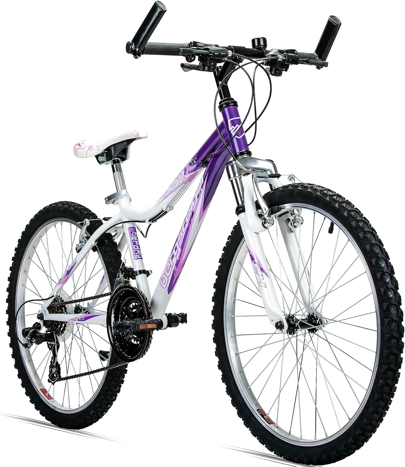 Bergsteiger Verona 24 Inch Children's Bicycle, Suitable for 8, 9, 10, 11 Years Old, Shimano 18-gear shift Mountain Bike with Fork Suspension, Girls Bike