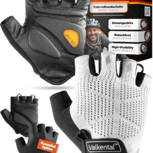 Valkental® – Padded Cycling Gloves | Soft & Breathable | Cycling Gloves Men & Women | Fingerless Cycling Gloves – MTB/Road Bike/Trekking | Gloves Bicycle Short & Lightweight