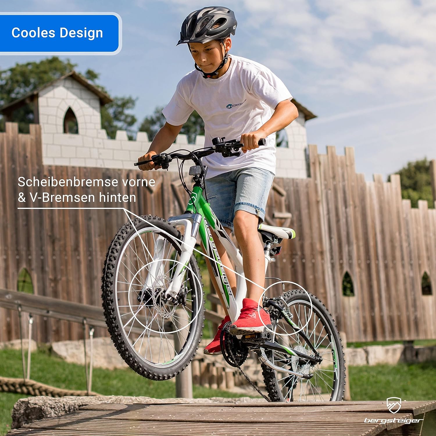 Bergsteiger Montreal 20, 24-Inch Children’s Bicycle, Suitable for 8, 9, 10, 11 Year Olds, Shimano 18-Speed Gear System, Mountain Bike with Full Suspension, Boys’ Bike, Girls’ Bike – Bild 4