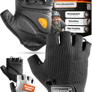 Valkental® – Padded Cycling Gloves | Soft & Breathable | Cycling Gloves Men & Women | Fingerless Cycling Gloves – MTB/Road Bike/Trekking | Gloves Bicycle Short & Lightweight