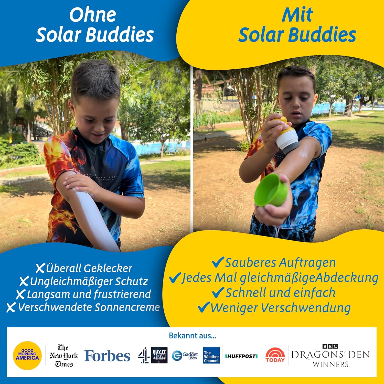 Solar Buddies Sun Cream Applicator - Single Blue - Refillable Roll-on Sponge Applicator for Sun Cream, Sun Lotion & Lotion for Children, Adults & Families - Holds 100 ml – Bild 3