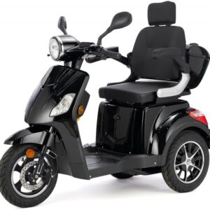Futura Vita Care 1000 Li Electric Scooter for Senior Citizens, Electric Scooter Tricycle, 25 km/h, 1000 Watt, Removable Lithium Battery, 60 km Range (90 km with 30 Ah Battery), Road Legal, Black