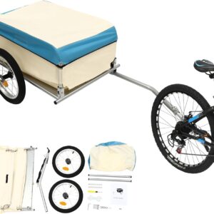 Bicycle Trailer 50 kg Load Trailer Transport Trailer Steel Frame 135 cm