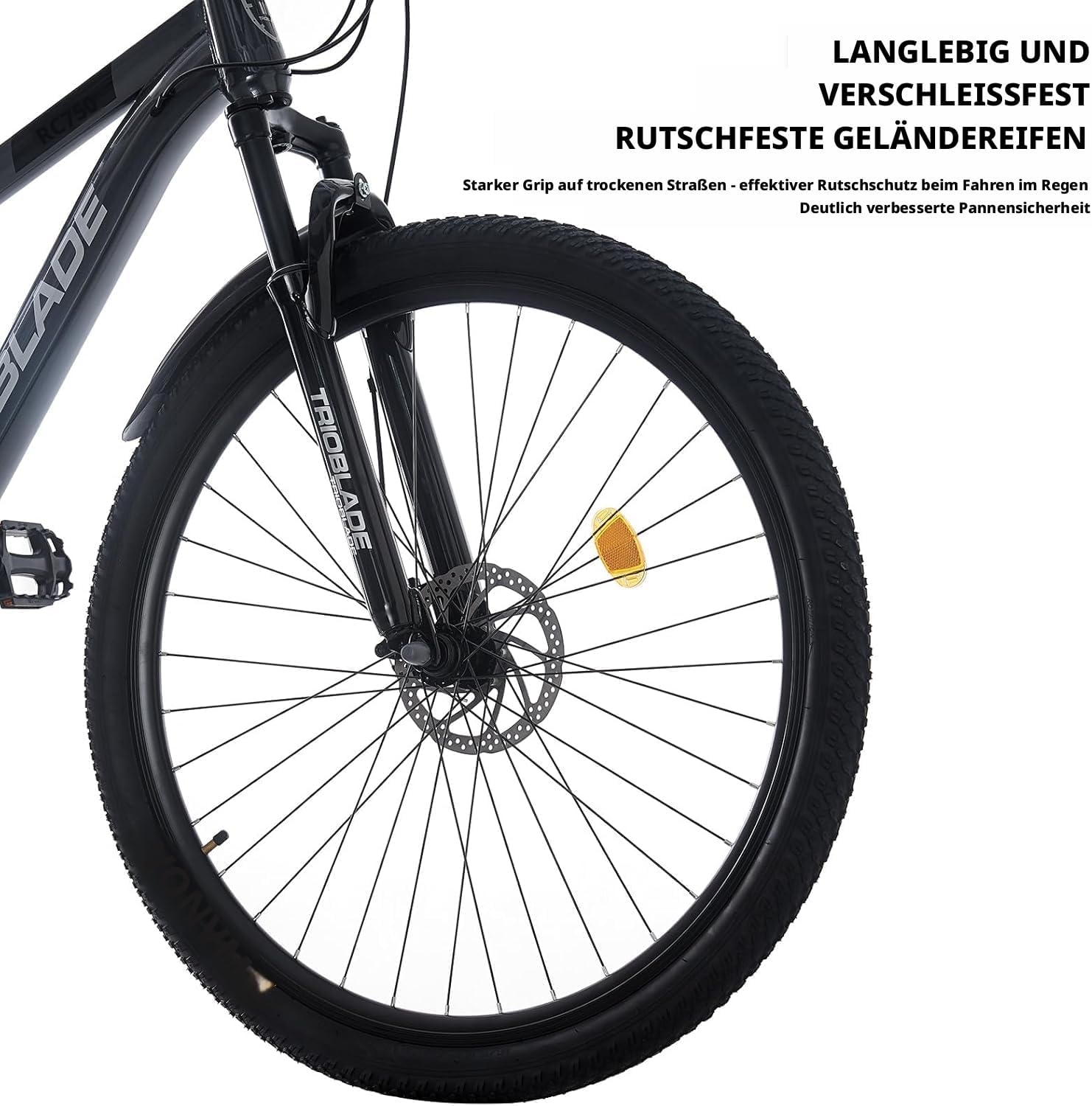 LSLIFE 24/26/27.5/29 Inch Mountain Bike 21 Speeds Bicycle Lightweight Aluminium Frame Bicycle for Adults Men Women Locking Suspension Fork, Double Disc Brake – Bild 5