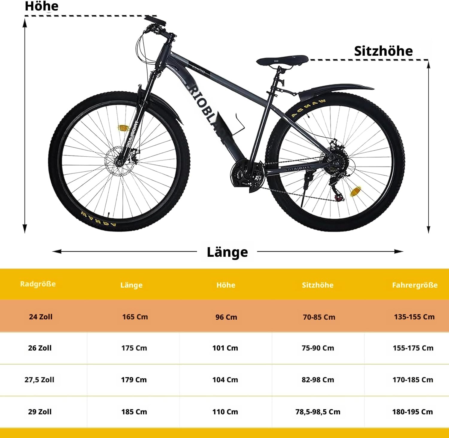 LSLIFE 24/26/27.5/29 Inch Mountain Bike 21 Speeds Bicycle Lightweight Aluminium Frame Bicycle for Adults Men Women Locking Suspension Fork, Double Disc Brake – Bild 2