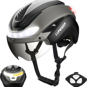LUMDEER Bicycle Helmet Men and Women Adults with Light Front and Rear