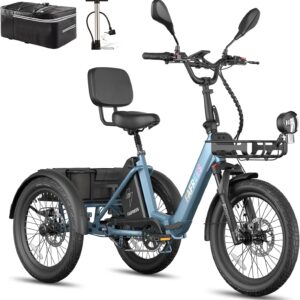 Fafrees F20 Mate E Bike Dreirad für Erwachsene 48V Zulassung [ Offiziell ] Herren E Bike Damen, Elektrofahrrad 3 Rädern 65N.m, Elektro Dreirad 20 Zoll, Ebike Lastenfahrrad IPX5, Fahrrad Fatbike 180kg