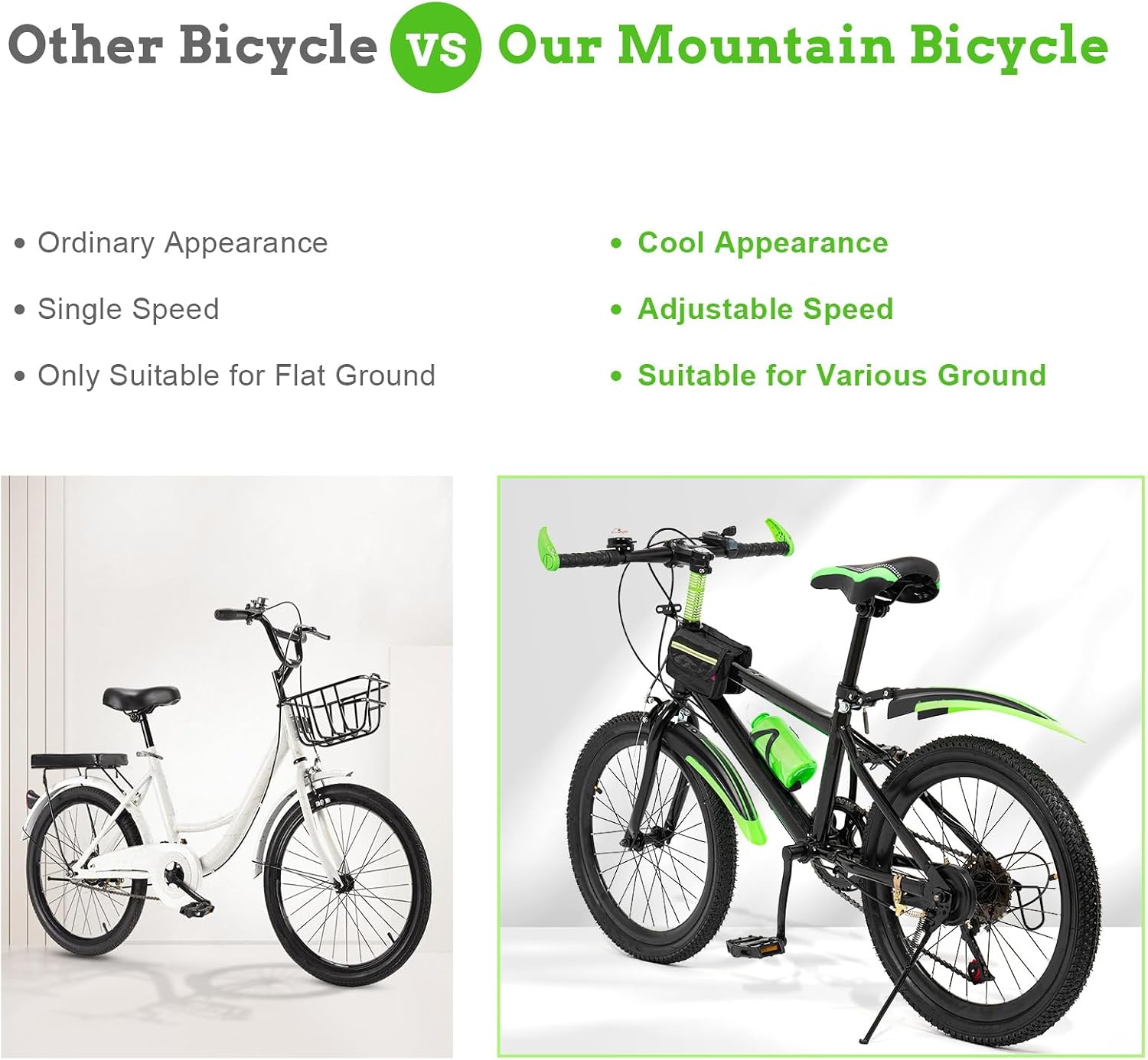 Children's Mountain Bike, 20 Inch Children's Bike, 7-Speed Children's Bicycle for Boys and Girls with Water Bottle, Compass Bell Bicycle for Children, Bicycle Children from 4 Years for Children – Bild 7