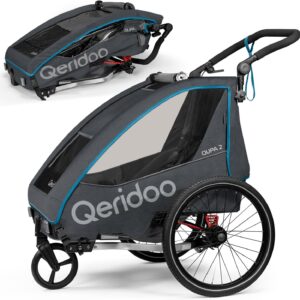 Qeridoo QUPA 2 | Fahrradanhänger 2 Kinder | Kinder Fahrradanhänger