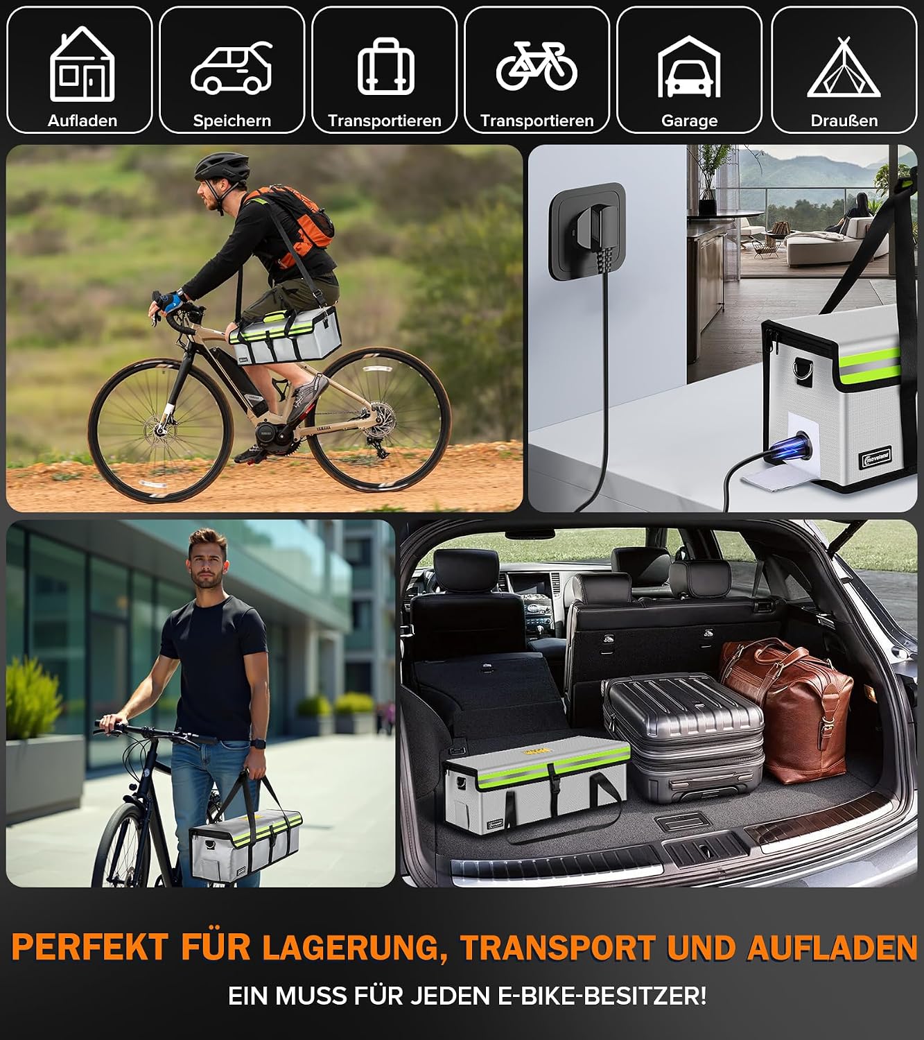 moveland Set of 2 Ebike Battery Bags, 49 x 15 x 16 cm with Charging Port – Bild 8
