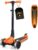Lamborghini Children’s Scooter 3-8 Years up to 50 kg, Tricycle Children’s Scooter with LED Wheels & Pedal, Height Adjustment, Foldable Children’s Scooter from 3 Years, Children’s Scooter from Toddler