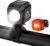 toptrek Bicycle Light Set, USB Rechargeable, StVZO Approved Bicycle Lights LED Set, IPX5 Waterproof Bicycle Light Set, Battery Prompt Weak, Front Light & Rear Light Set