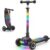 UBRAVOO Children’s Scooter 3-10 Years Scooter for Children with Just One Click Foldable with 4-Way Height Adjustable Handlebar and Rear Brake Illuminated Wide Deck Scooter & Boys and Girls