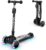 YOLEO Children’s Scooter, Tricycle Scooter with LED Wheels, 2 Wheels Rear Brakes, 4 Height Adjustable, Foldable Handlebars, 50 kg Load Capacity, for Toddlers, Boys, Girls, from 3 Years