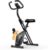 Dskeuzeew Foldable Home Trainer Bicycle with 16 Magnetic Resistance System and Resistance Band Indoor Ergometer Bicycle Indoor Bike LCD Display Space Saving