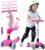 Stompa Children’s Scooter 3 Years for Girls Boys Foldable Children’s Scooter 3 Wheels LED Flash Light 4 Height Adjustable Scooter Toddler with Seat Slide Kick Scooter Age 3-8