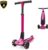 Lamborghini Children’s Scooter for Children from 3 Years up to 50 kg, Tricycle Children’s Scooter with LED Wheels, Height Adjustment, Foldable Children’s Scooter from 3 Years, Children’s Scooter from