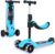 BremToy Children’s Scooter with Removable Seat, Children’s Scooter with Continuously Adjustable, Children’s Scooter with PU Wheels, Foldable Children’s Scooter for Children from 3-12 Years (Blue)
