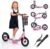 Scooter for Adults and Teenagers, Height-Adjustable Folding Scooter with Basket, Scooter Air Tyres with Handbrake and Foot Brake, up to 150 kg, Ideal Choice for Commuters and Travellers