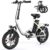 Finbike Folding Bike E-Bike 16 x 2.15 Inch Fat Tire, Portable Electric Bicycle with 10.4 Ah Removable Battery, 4 Riding Modes, PAS Range Max 88 Km, Folding Electric Bikes for Men Women Commuting