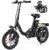 Finbike Folding Bike E-Bike 16 x 2.15 Inch Fat Tire, Portable Electric Bicycle with 10.4 Ah Removable Battery, 4 Riding Modes, PAS Range Max 88 Km, Folding Electric Bikes for Men Women Commuting