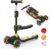 BremToy Children’s Scooter with Seat, Scooter with LED Wheels, Children’s Scooter with Height-Adjustable Handlebar, Foldable Children’s Scooter for Children 1-8 Years