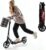 Folding Scooter for Adults, T-Style City Scooter, Big Wheel Scooter with Handbrake, 200 mm Wheels and Fabric Bag for up to 100 kg