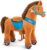 PonyCycle Horse for Riding, for Children 3-4 Years, 76 cm High, Riding Horse on Wheels with Handbrake, Rocking Horse Large Wheels, Brown Rolling Horse, Base Model E – E337
