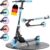 Kinderroller Scooter ab 5 Jahren bis 50 kg – Tretroller für Jungen & Mädchen mit 120 mm PU-Leuchträdern, ABEC-5 Kugellager, Handbremse & Stoßdämpfung, klappbar & höhenverstellbar
