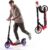 COSTWAY Foldable Scooter, 3-Way Height Adjustable with 2 Luminous Wheels & Stand, City Scooter, Aluminium, Kick Scooter, 100 kg Load Capacity for Children, Teenagers and Adults